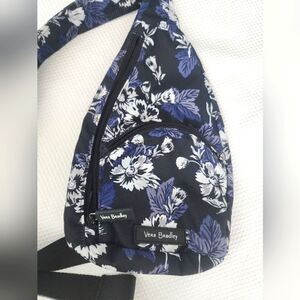 Vera Bradley white flowers sling backpack